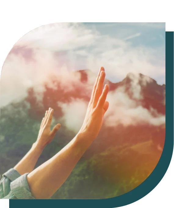 Hands reaching toward heaven